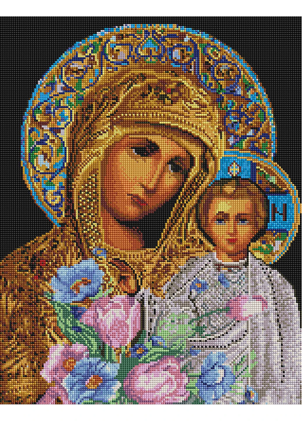Алмазна мозаїка "Ікона Марія і Ісус" 40х50 см Brushme (219025244)