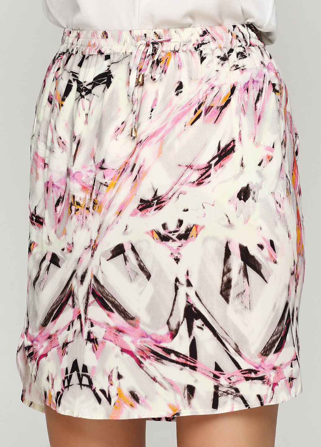 Белая кэжуал с абстрактным узором юбка Karen by Simonsen с высокой талией