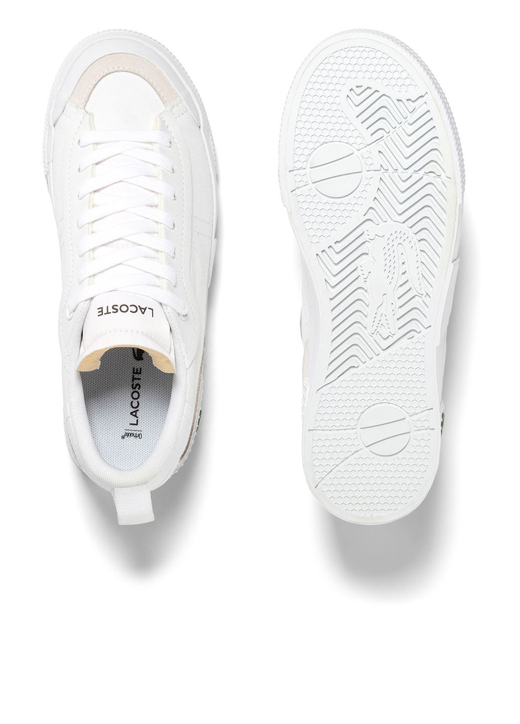Белые демисезонные кроссовки Lacoste