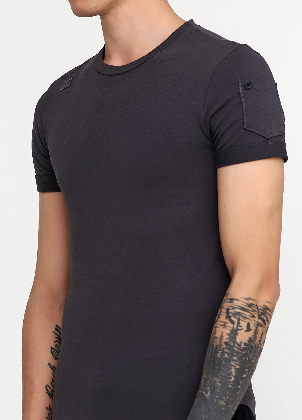 Темно-серая футболка с коротким рукавом Zuiki