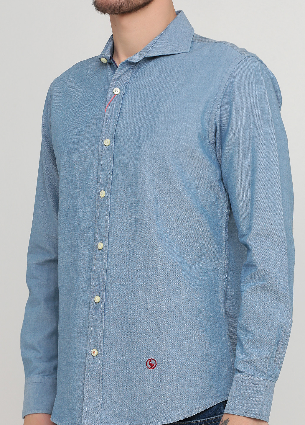 Голубой кэжуал рубашка однотонная El Ganso