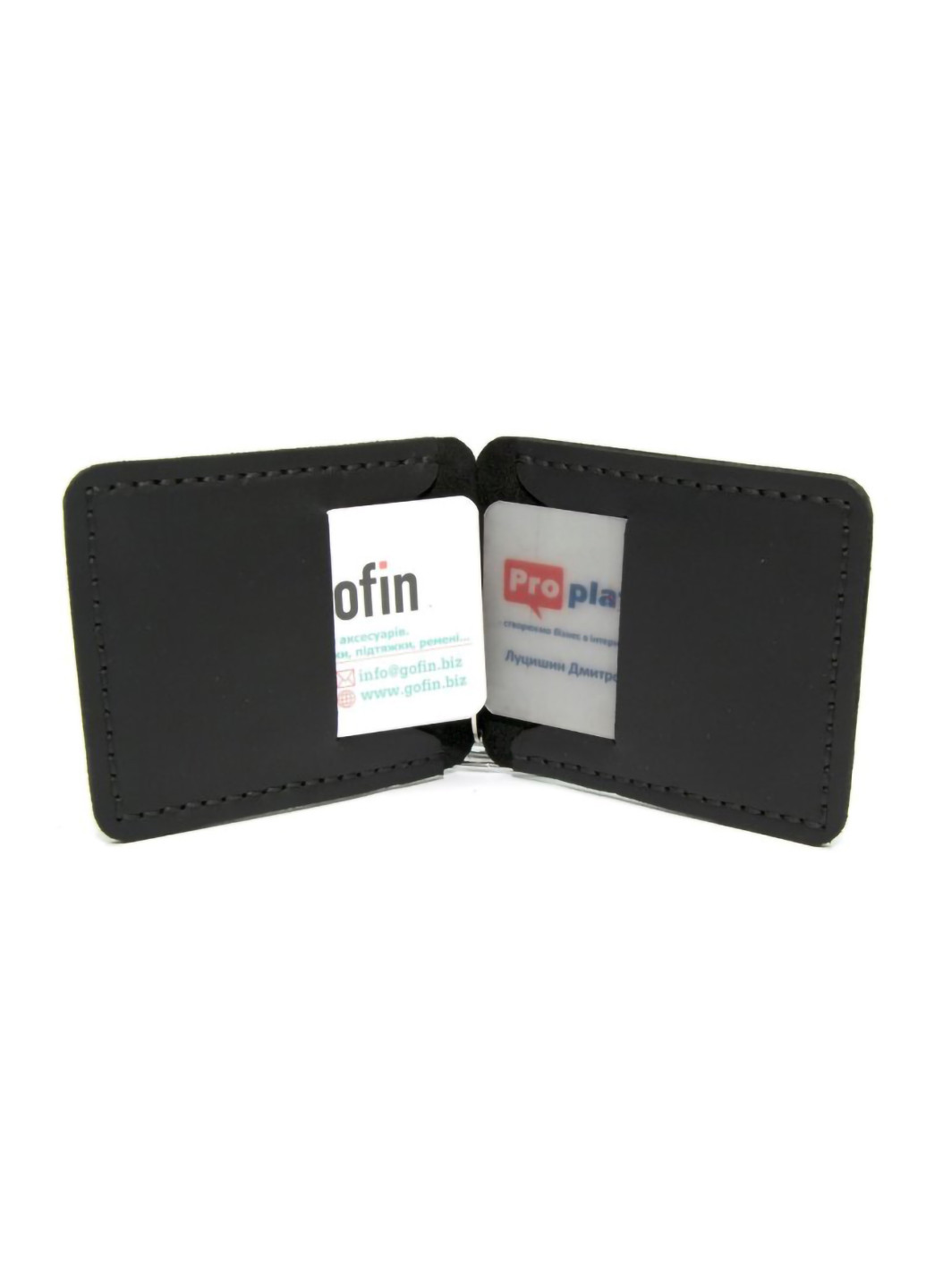 Шкіряний затискач для грошей 11,5х8,5х0,5 см GOFIN (253174215)