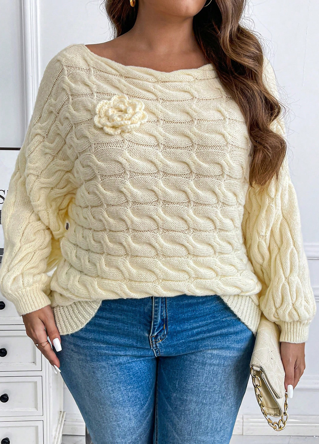 Кремовий демісезонний джемпер джемпер SHEIN