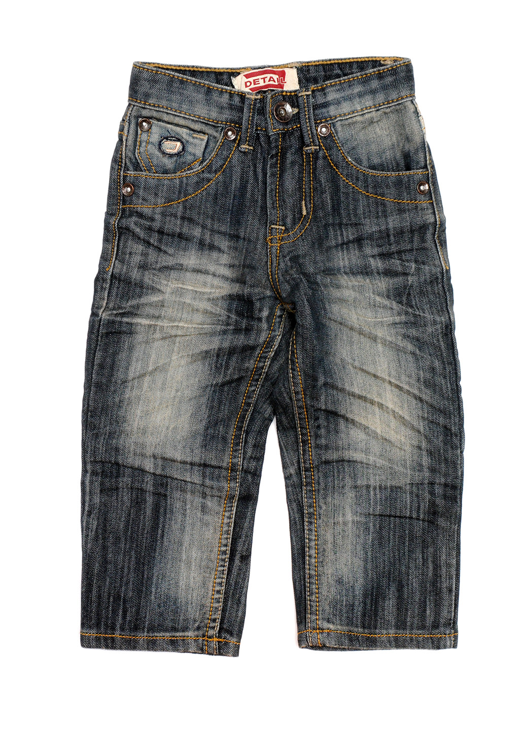 Темно-синие демисезонные прямые джинсы Detail