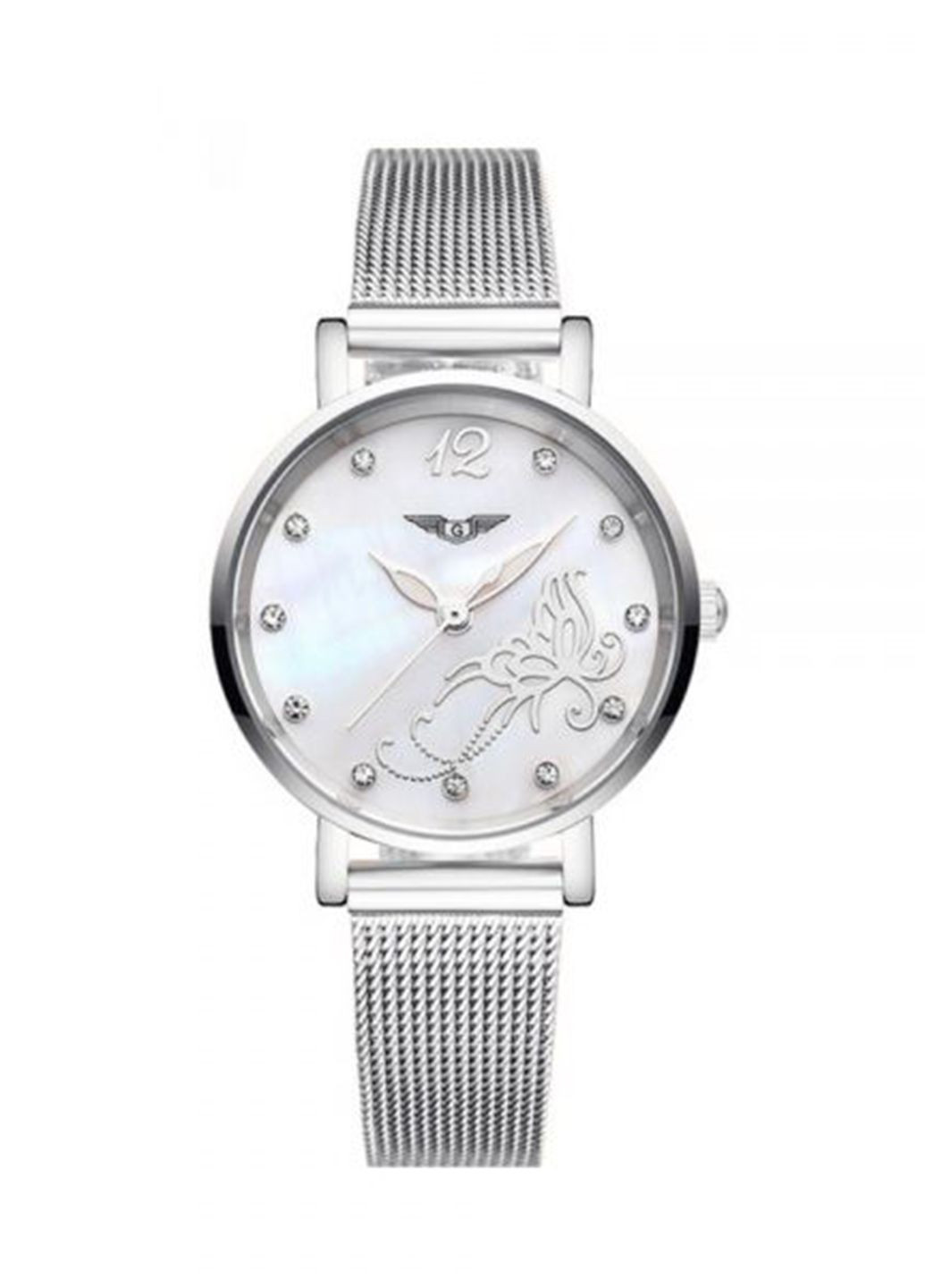Женские часы Silver-White-Silver Flower GS19042 CS Guanqin (233603341)