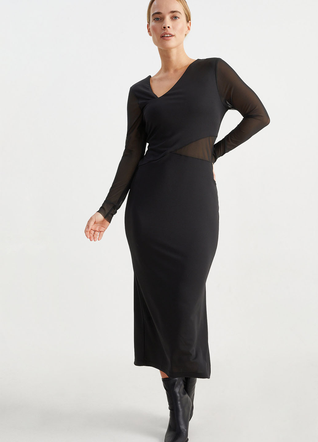 Чорна вечірня, кежуал сукня силуетна C&A однотонна