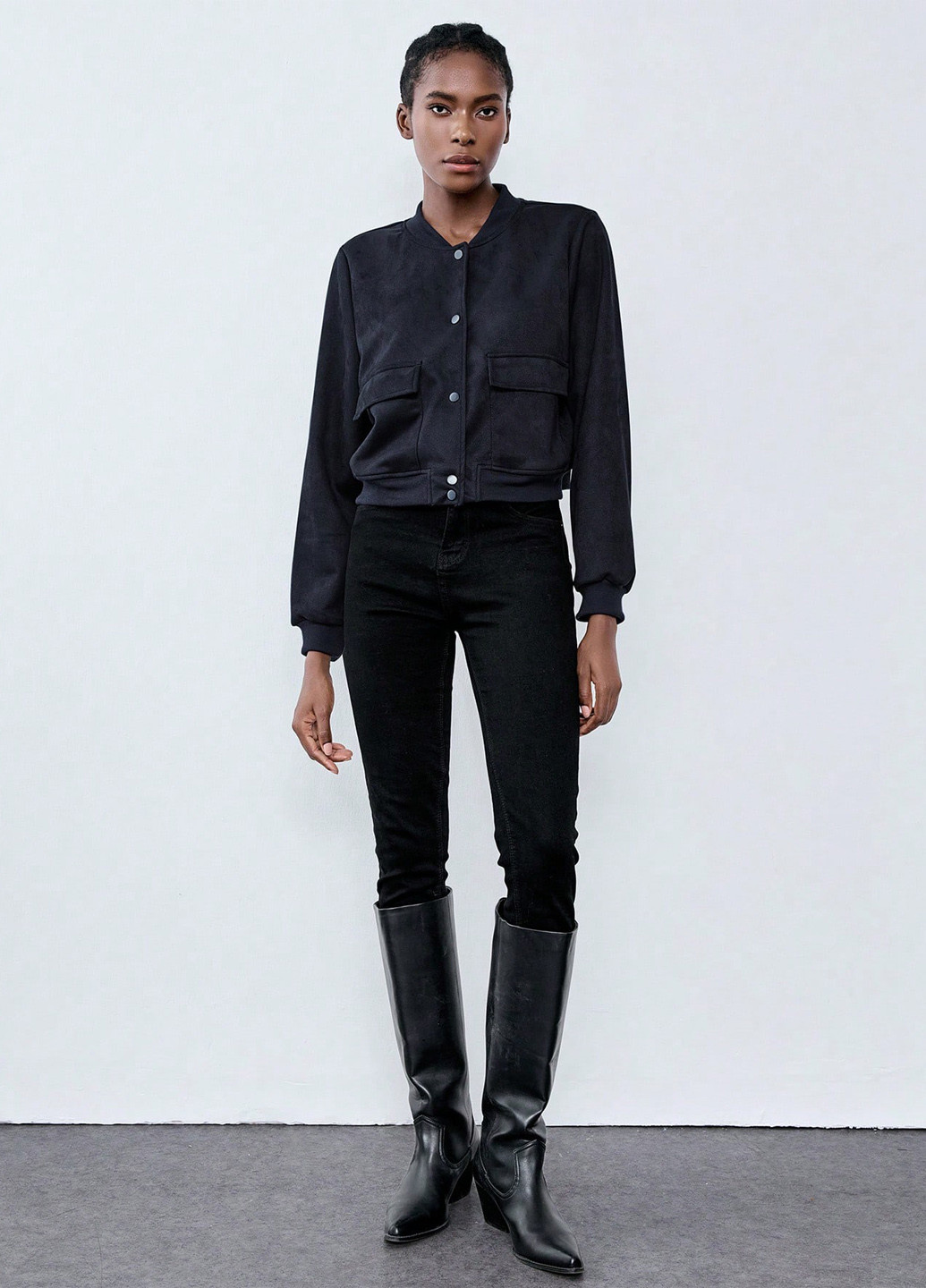 Бомбер SHEIN бейсбольный на пуговицах (366499310)