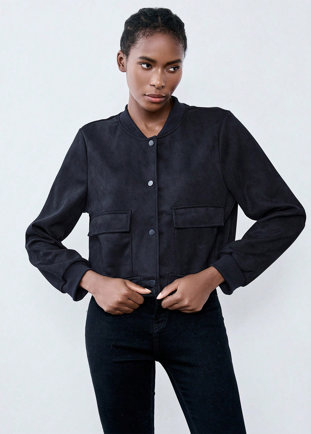 Бомбер SHEIN бейсбольный на пуговицах (366499310)