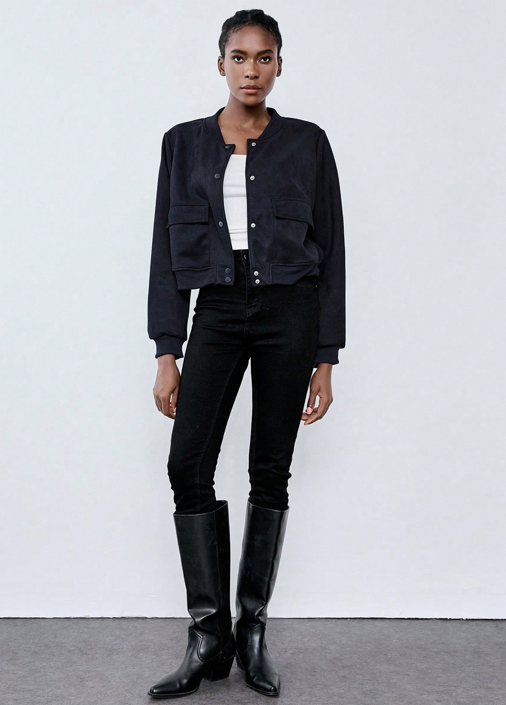 Бомбер SHEIN бейсбольный на пуговицах (366499310)