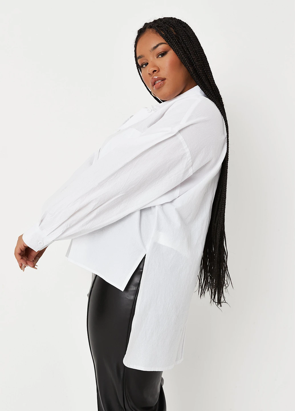 Белая кэжуал рубашка однотонная Missguided
