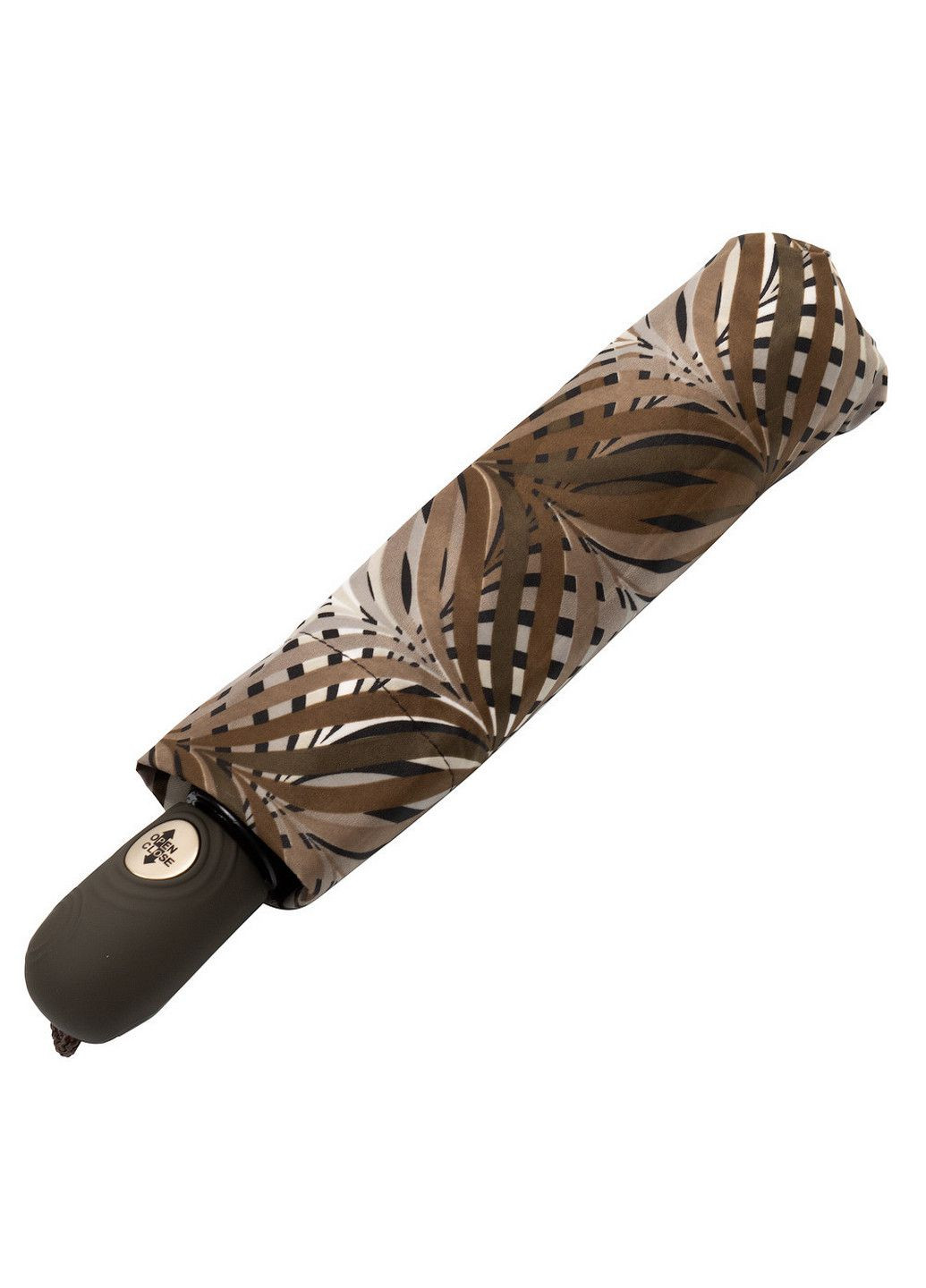 Коричнева складний парасолька повний автомат 98 см Airton (197761405)