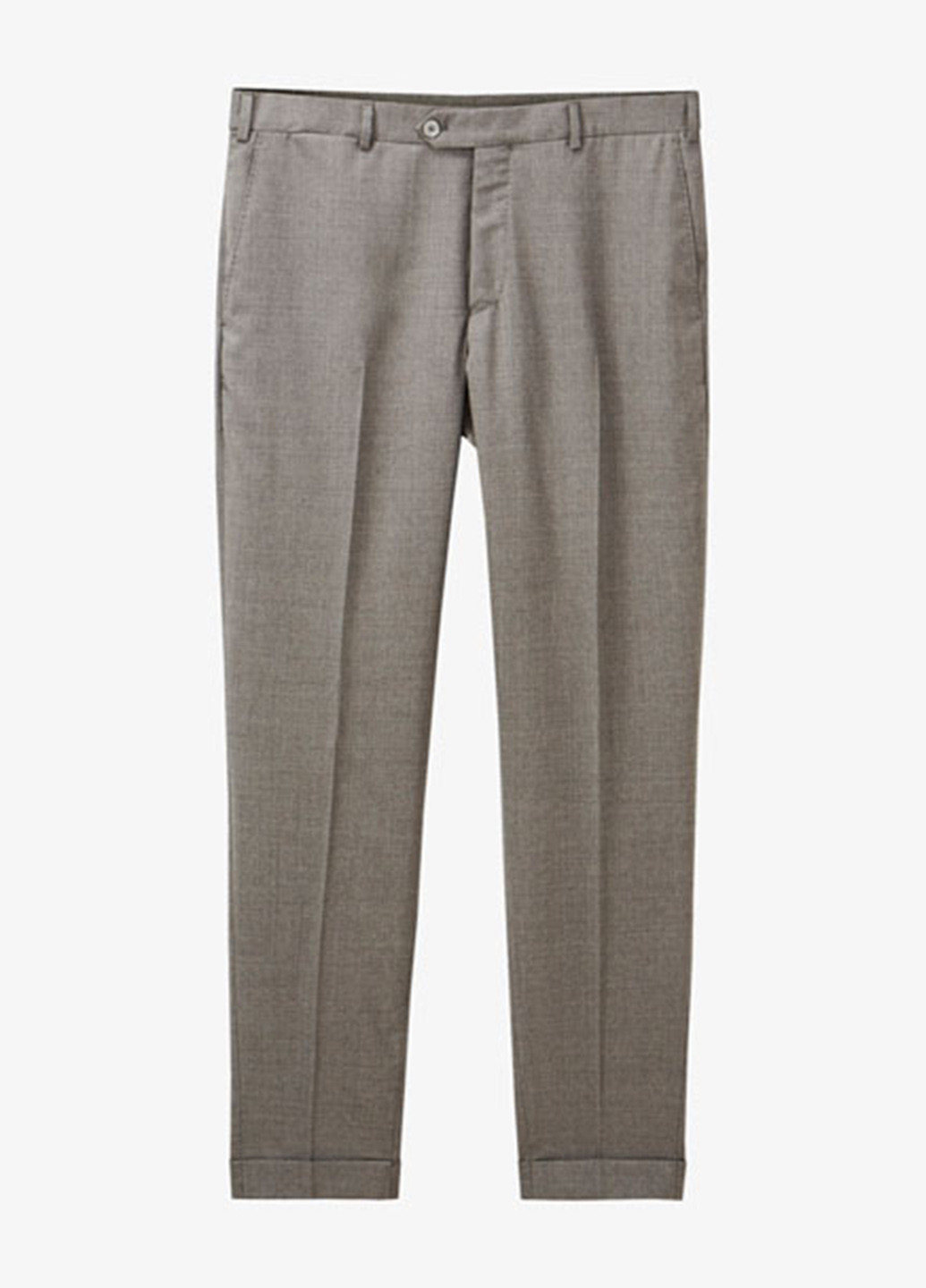Серые классические демисезонные зауженные брюки Massimo Dutti