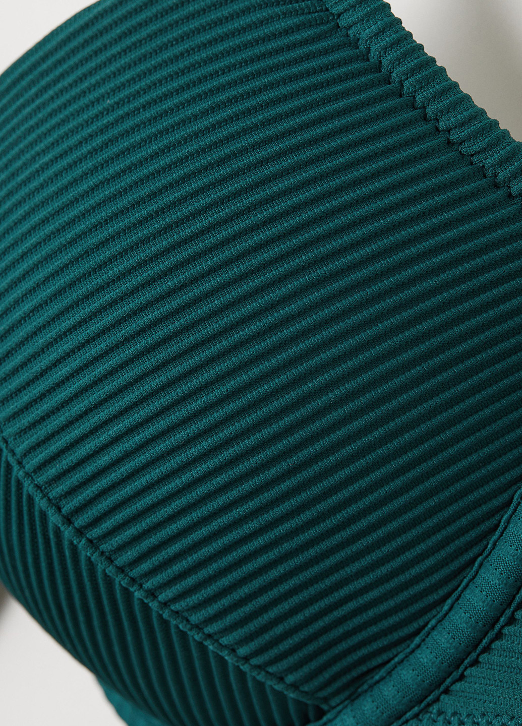 Купальный лиф H&M однотонный зелёный пляжный полиамид