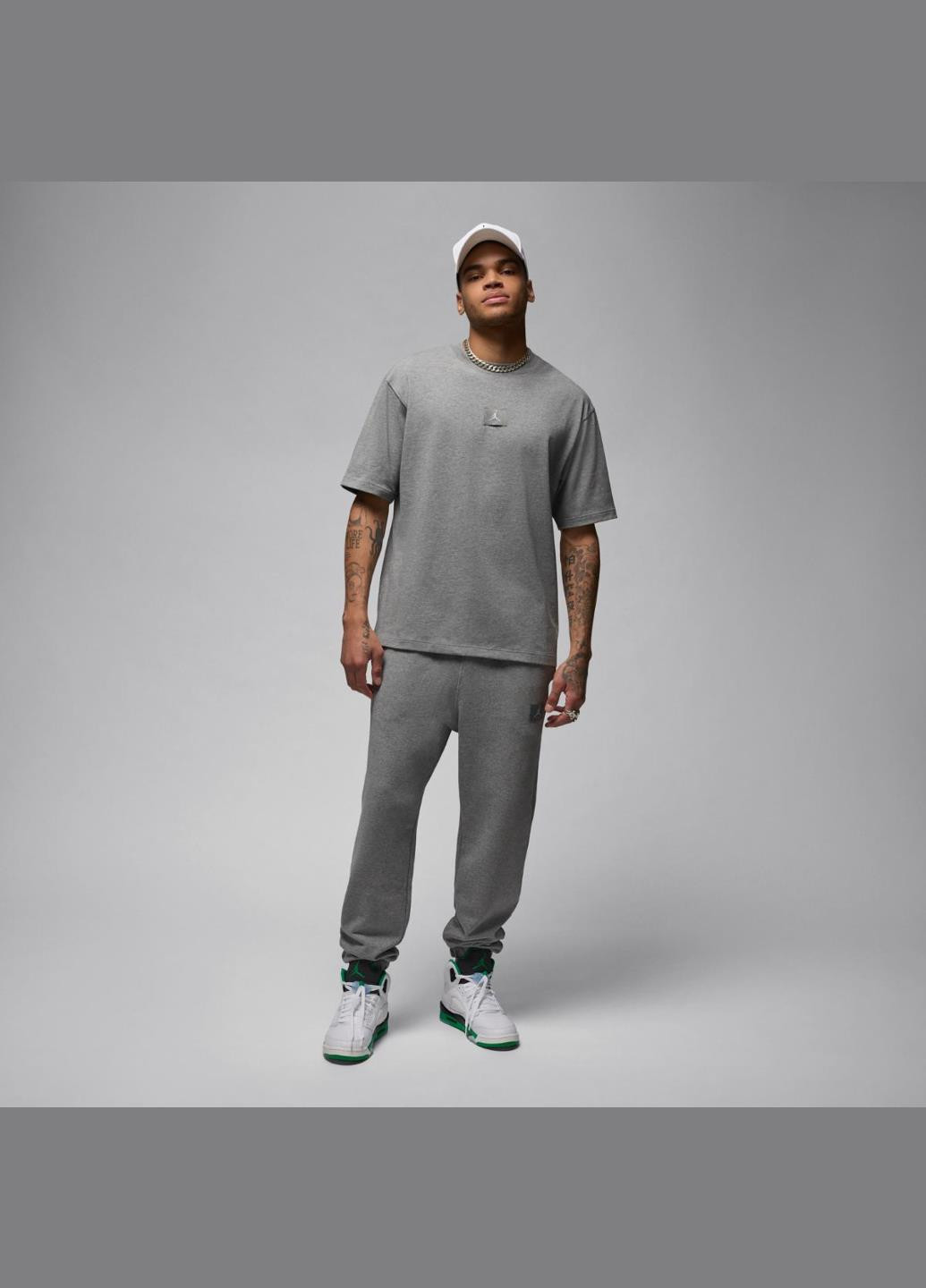 Сіра футболка fz1912-091 Jordan M J FLT ESS 85 SS CREW