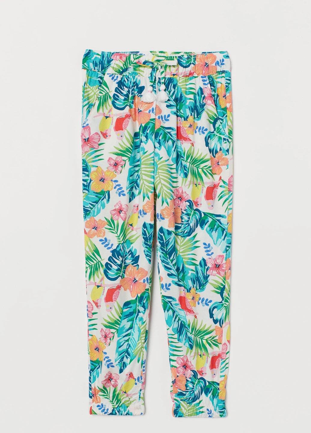 Белые кэжуал летние брюки H&M