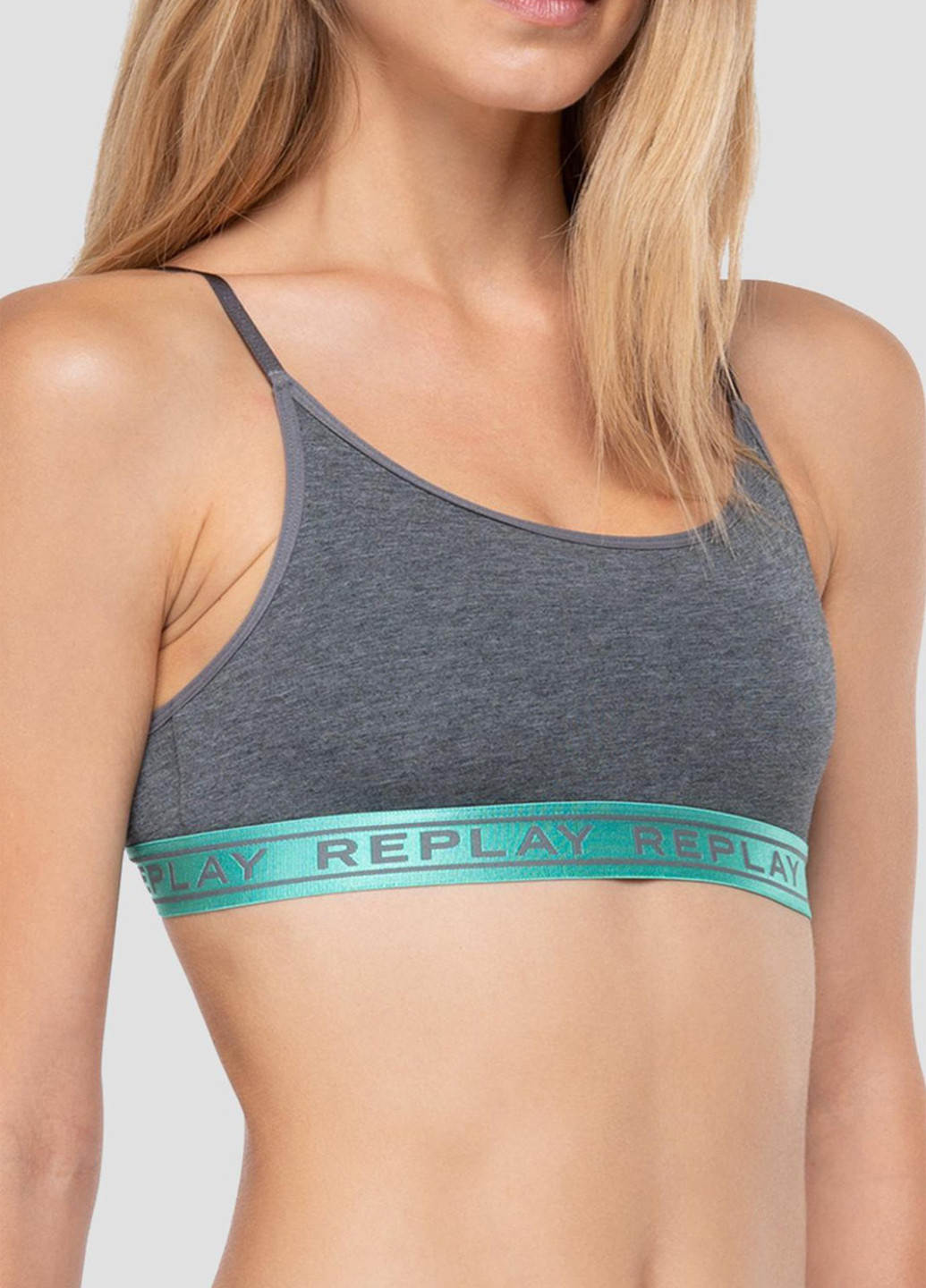 Бірюзовий топ бюстгальтер Replay без кісточок віскоза