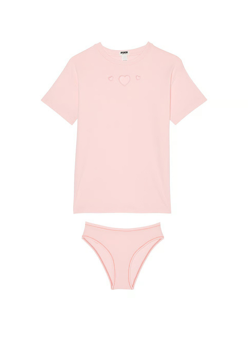 Розовый демисезонный комплект (футболка, трусики) Victoria's Secret