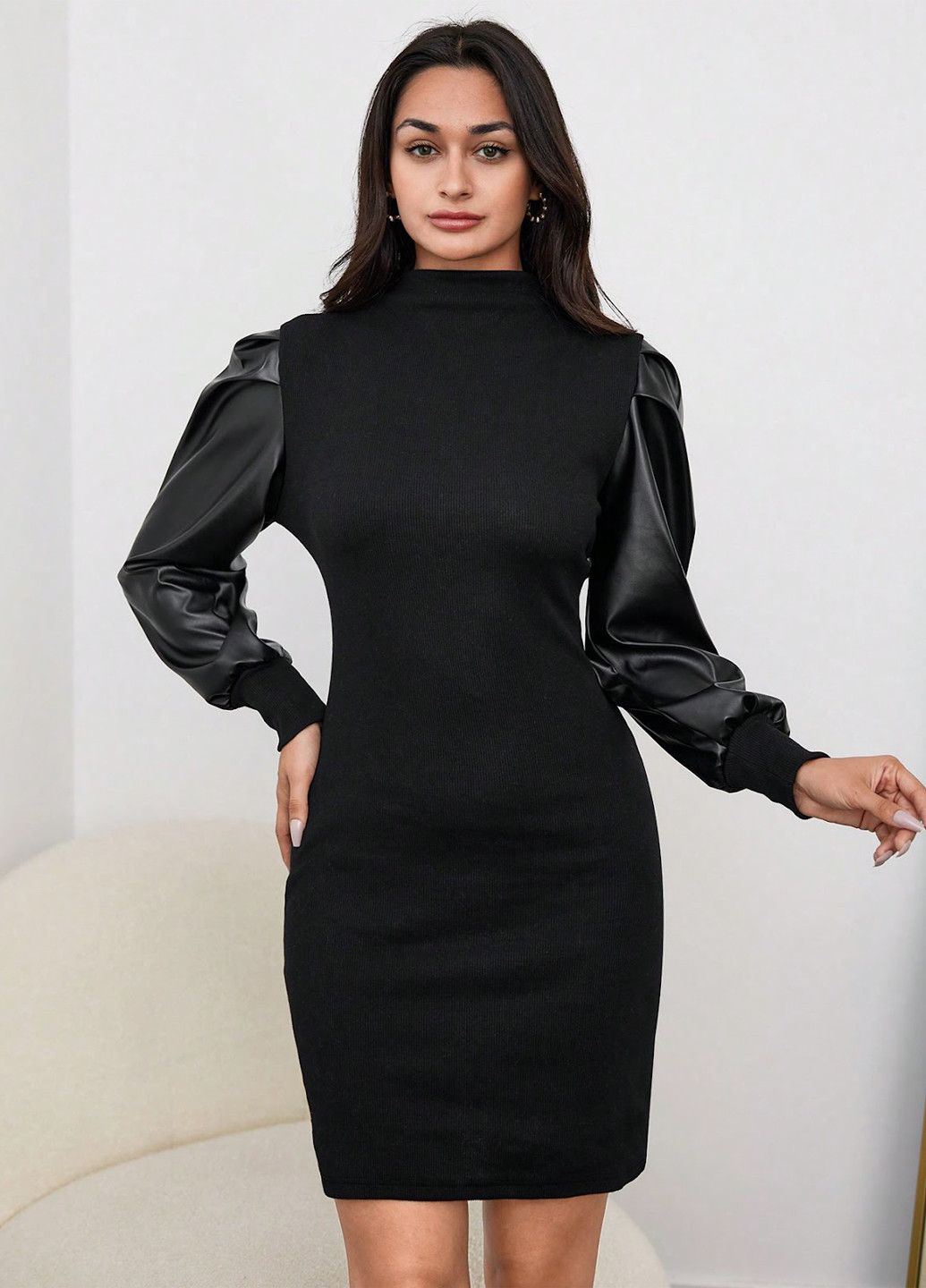 Чорна вечірня сукня футляр SHEIN однотонна