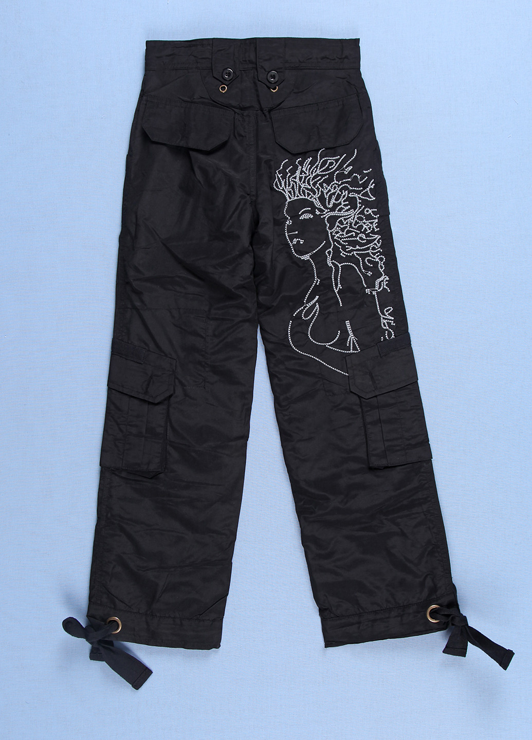Черные кэжуал демисезонные прямые брюки Qialuo