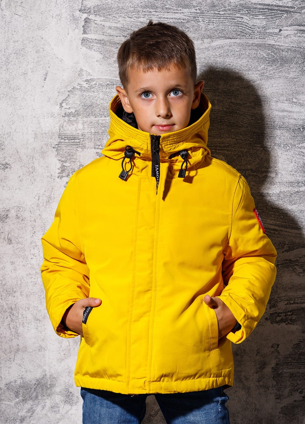 Желтая демисезонная пуховая демисезонная куртка для мальчика 7348 140 см желтый 52867 DobraMAMA