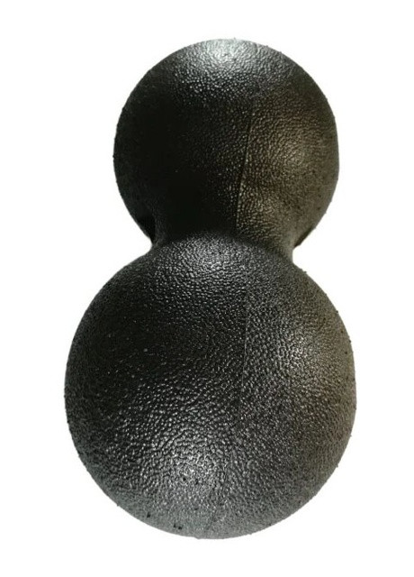 Масажний м'ячик подвійний DuoBall 23 см х 12 см чорний (EPP) для міофасціального релізу і самомасажу спини EasyFit (243205412)