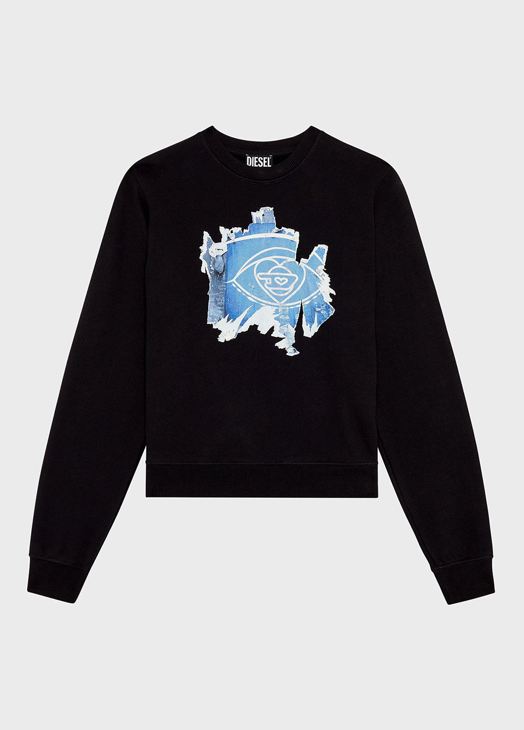 Черный свитшот Diesel рисунок без декора (328200079)