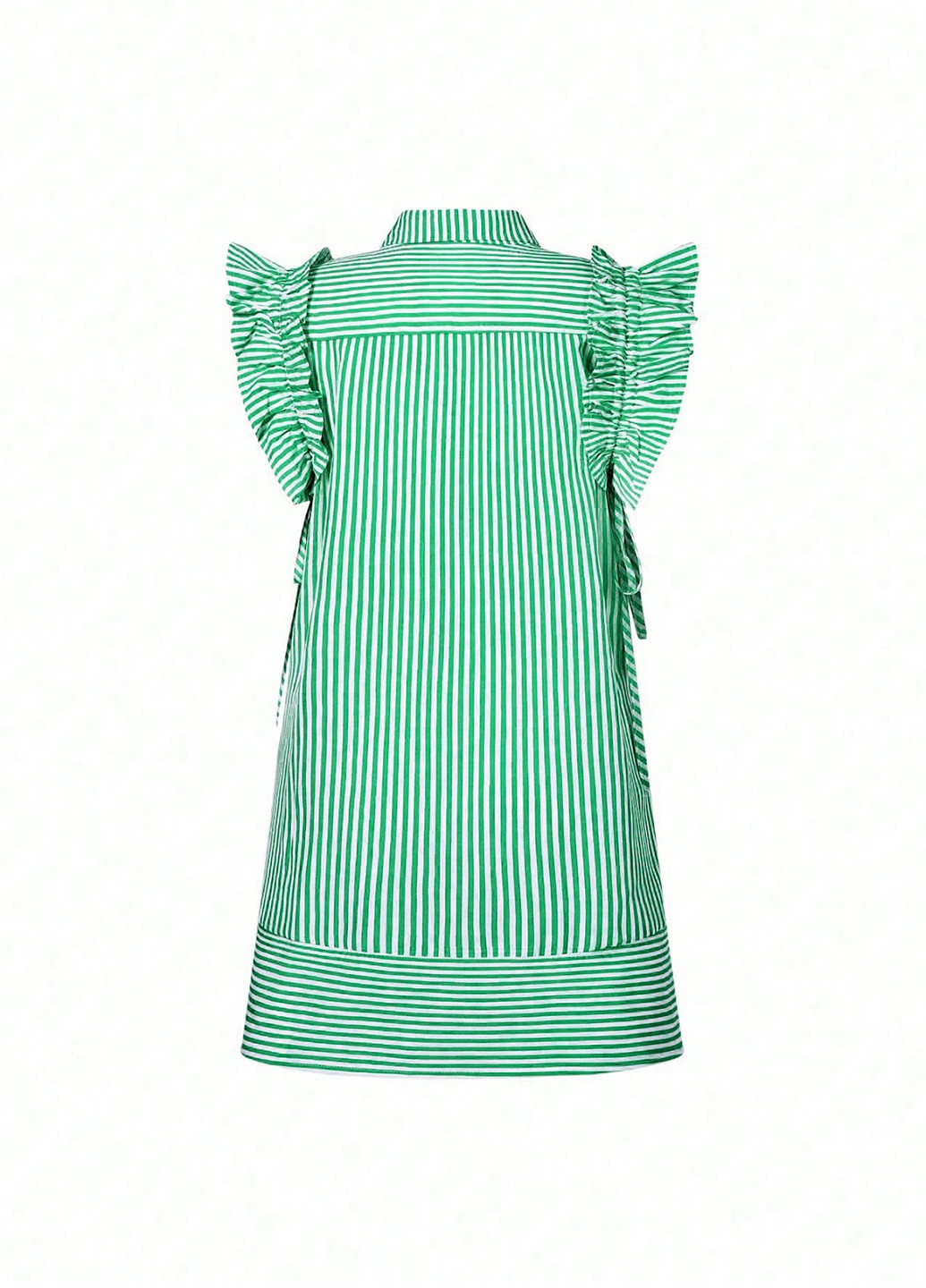 Зеленое кэжуал платье рубашка SHEIN в полоску