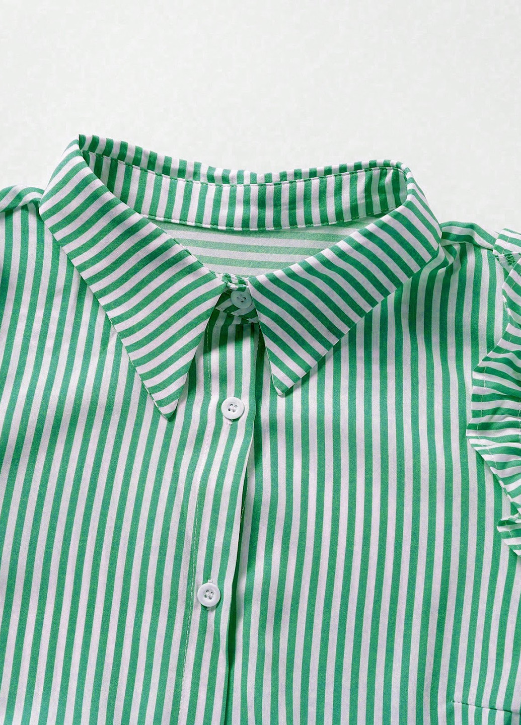 Зеленое кэжуал платье рубашка SHEIN в полоску