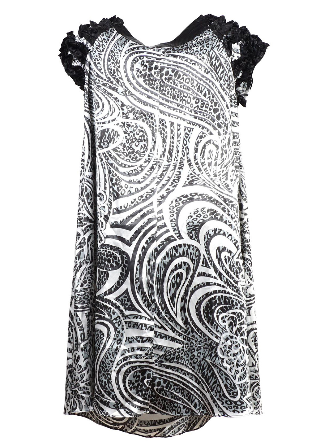 Черное кэжуал платье Bellezza с рисунком