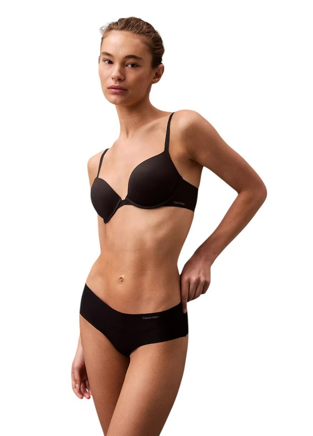 Чёрный бюстгальтер Calvin Klein с косточками нейлон