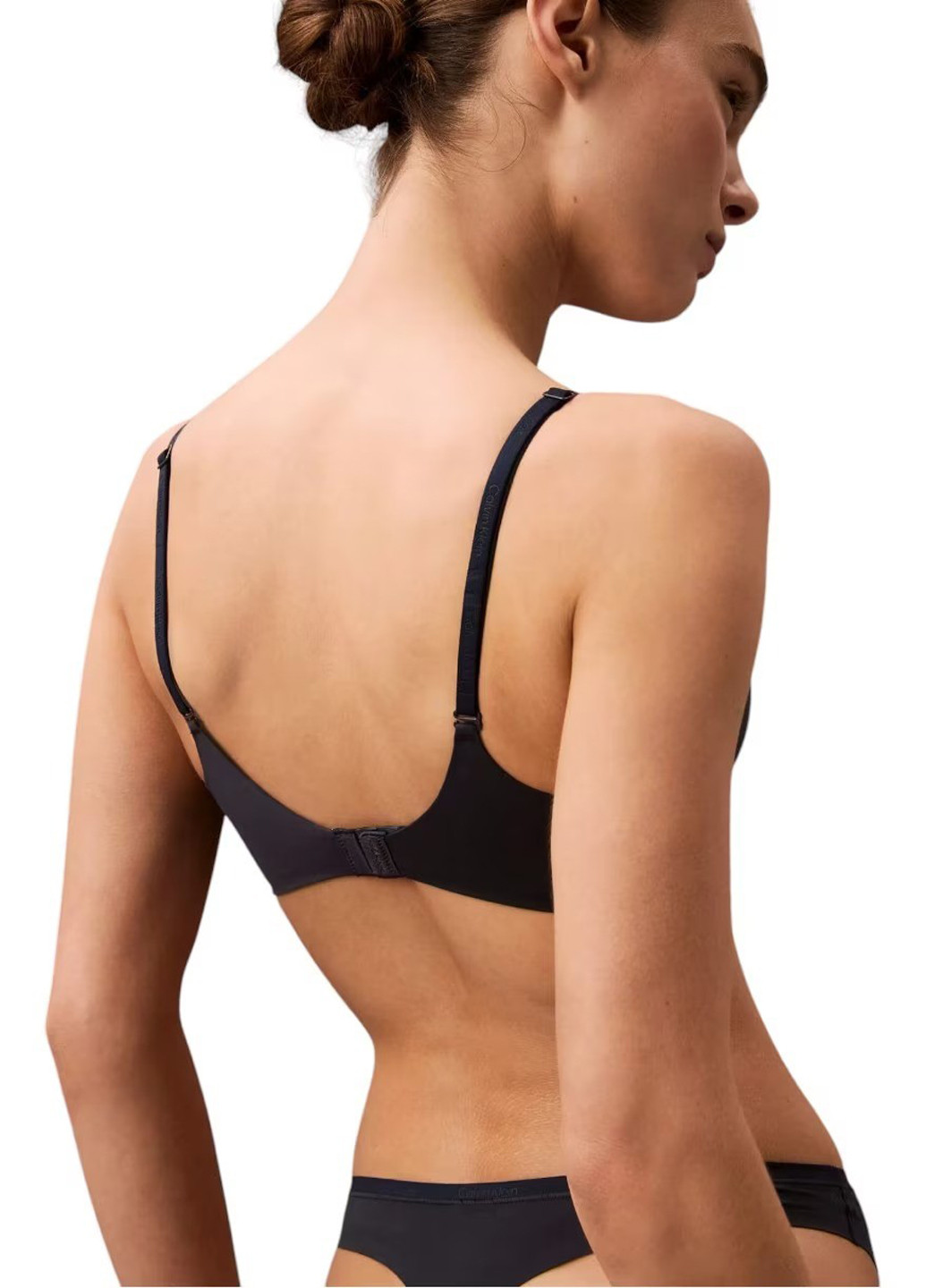 Чёрный бюстгальтер Calvin Klein с косточками нейлон