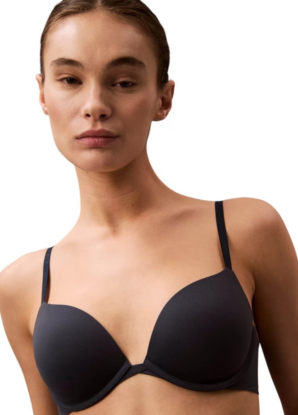 Чёрный бюстгальтер Calvin Klein с косточками нейлон