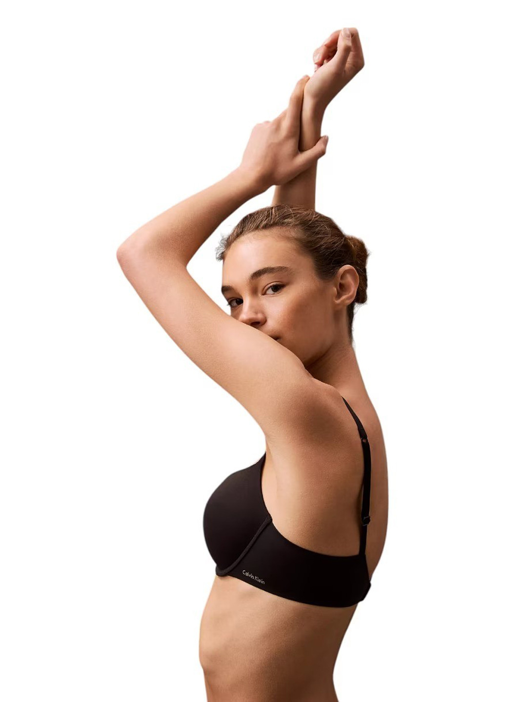 Чёрный бюстгальтер Calvin Klein с косточками нейлон