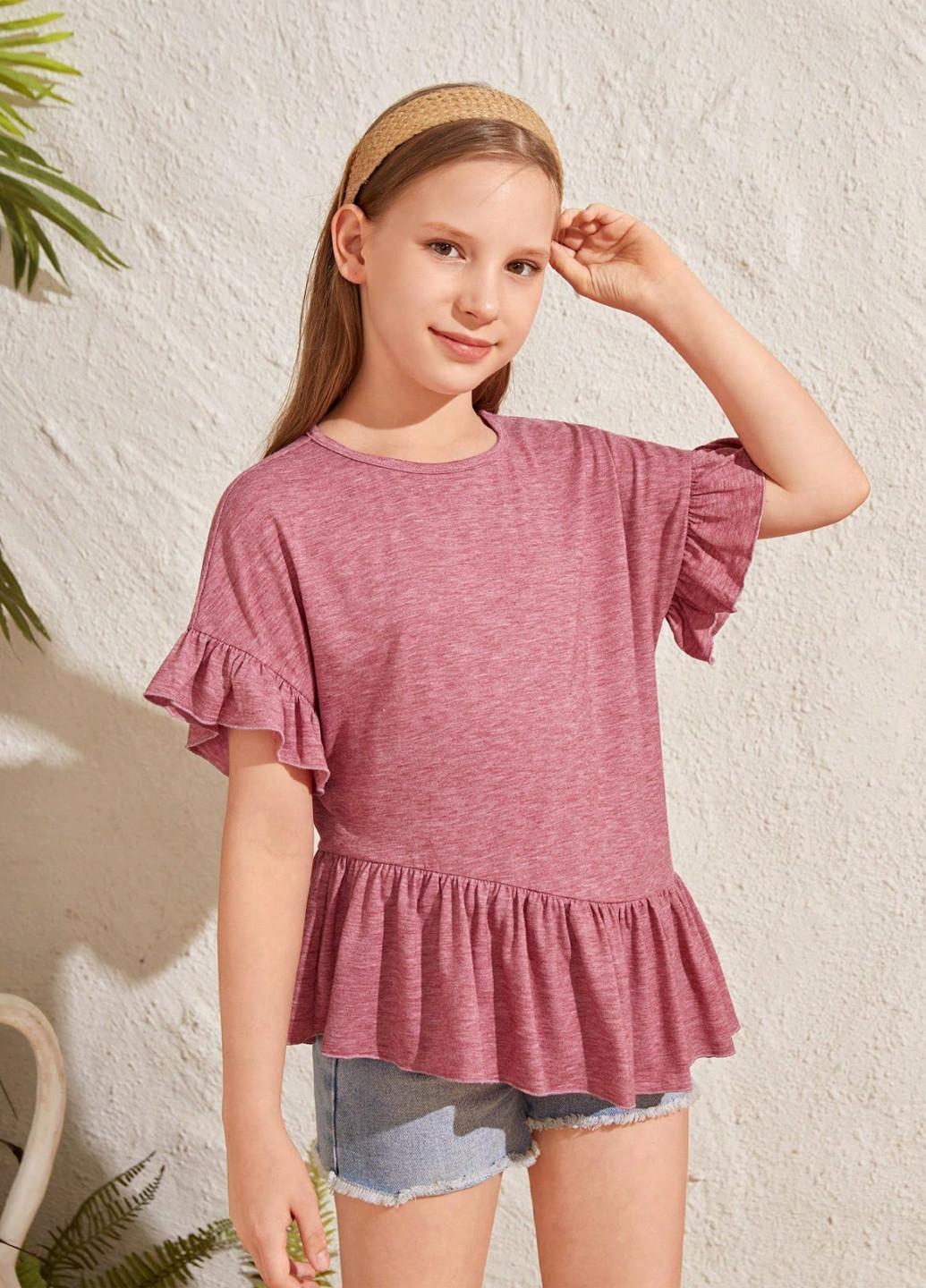 Розовая летняя футболка SHEIN