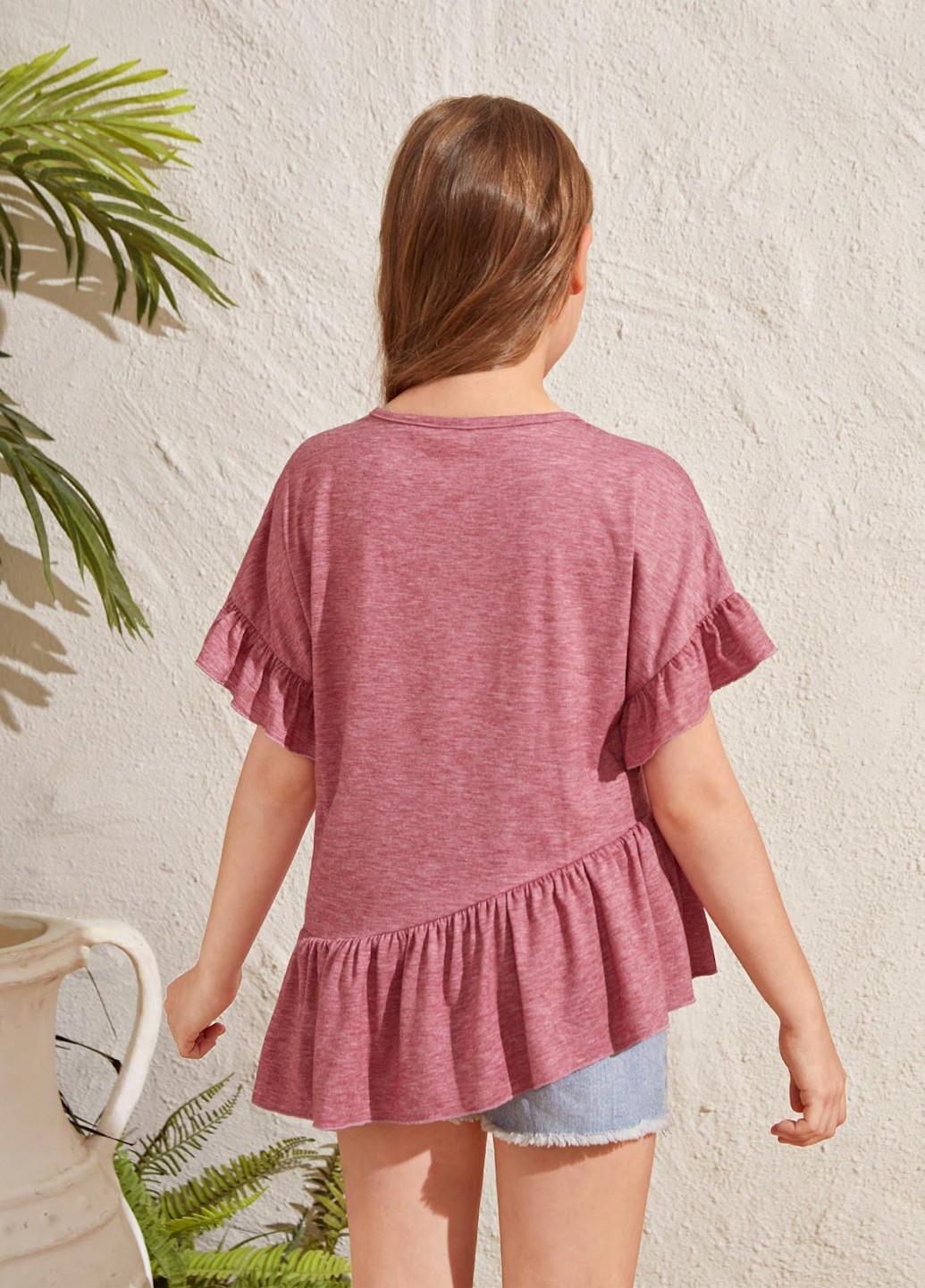 Розовая летняя футболка SHEIN