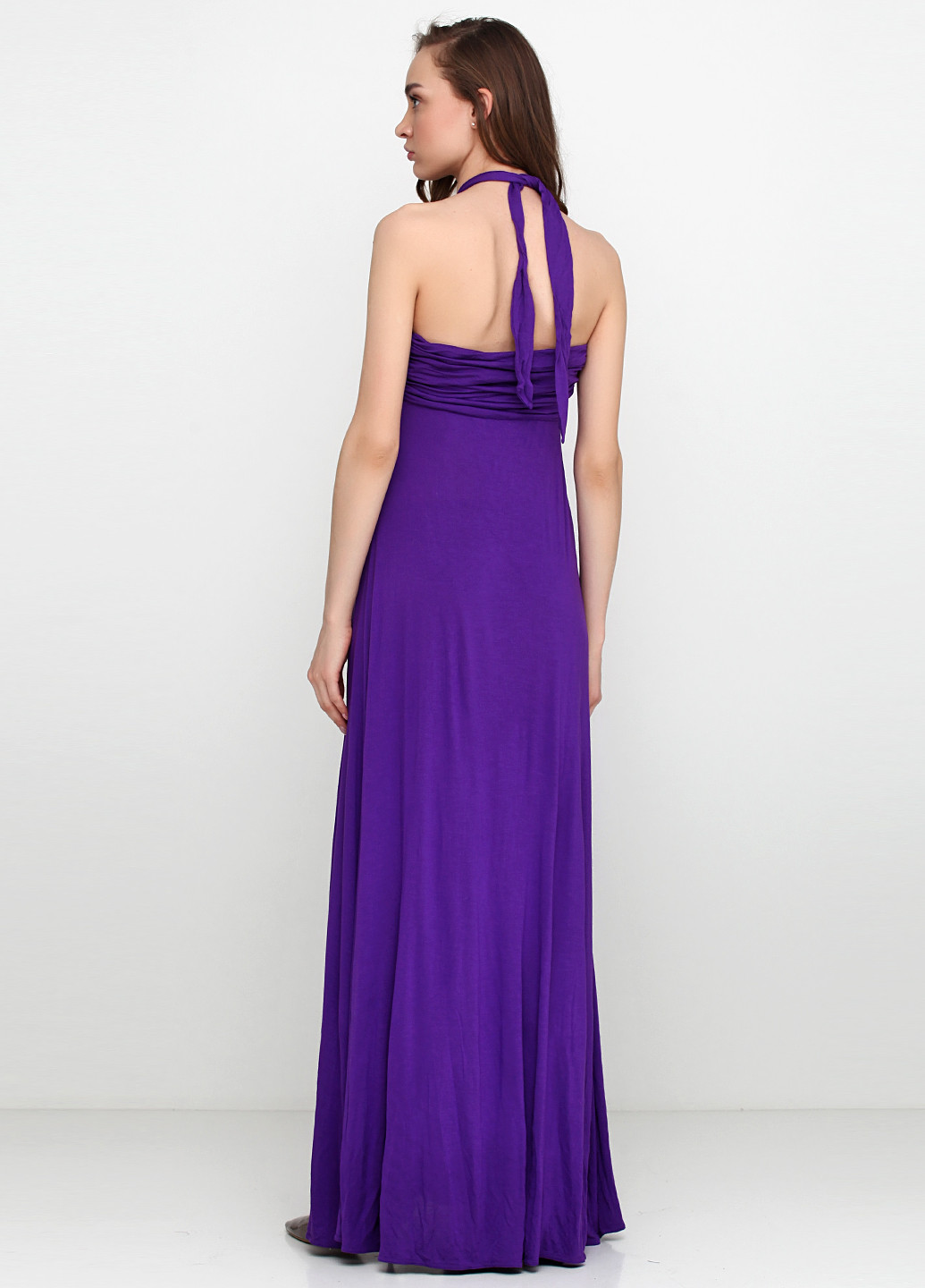 Фиолетовое коктейльное платье Ralph Lauren однотонное
