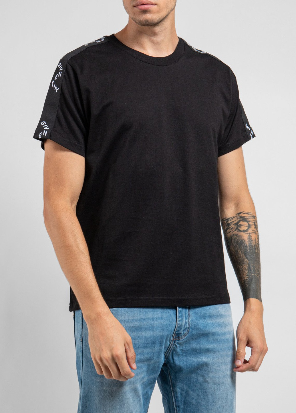 Чорна чорна футболка з лампасами Givenchy