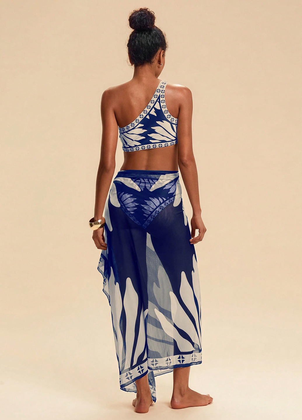 Темно-синий летний купальник (топ, трусики) топ SHEIN