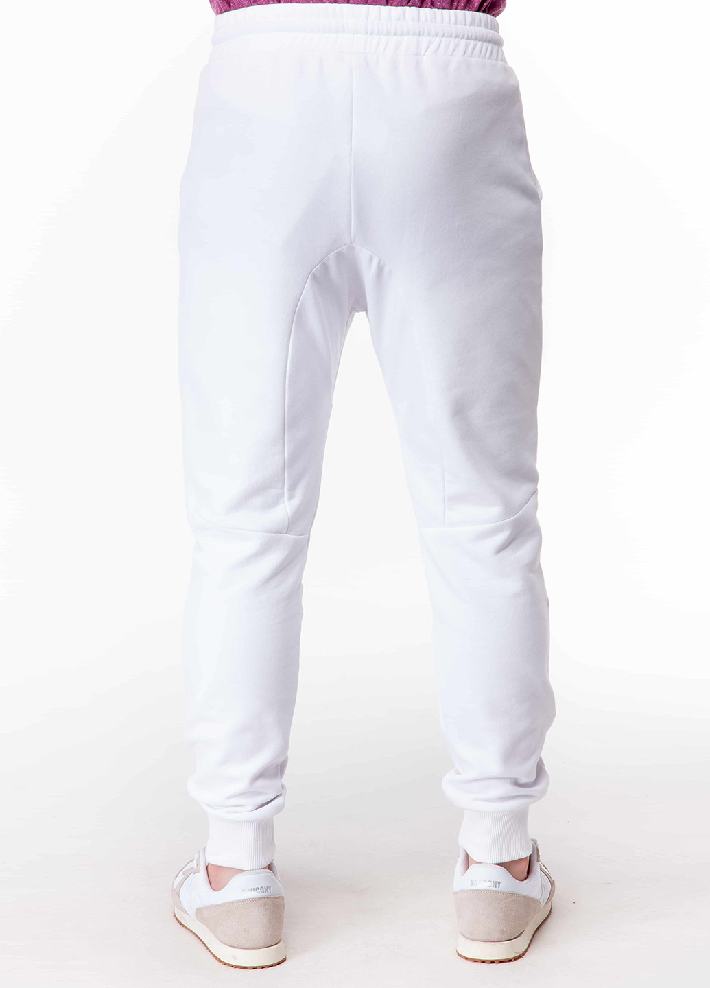 Белые спортивные демисезонные зауженные брюки Hype