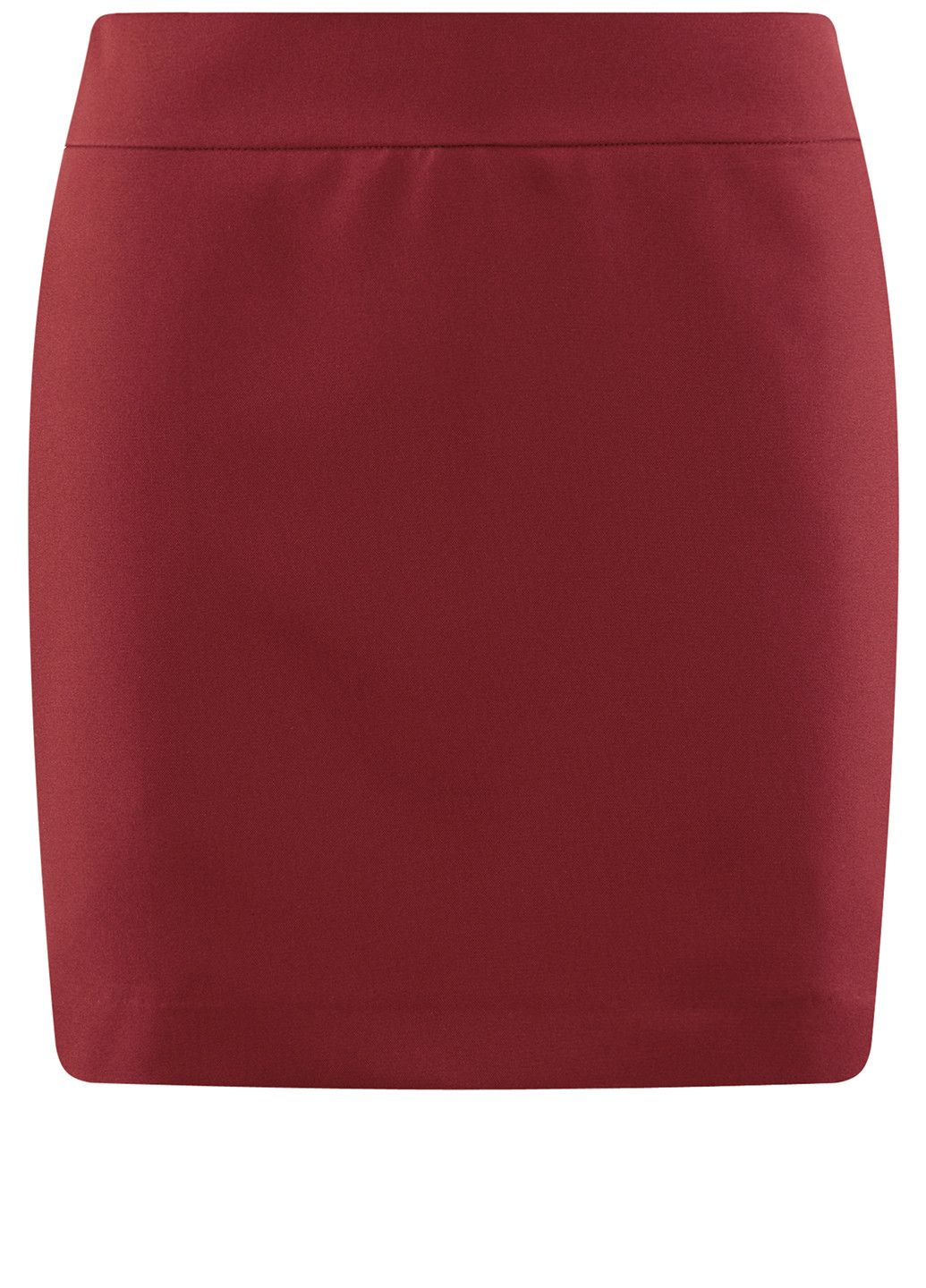 Красная офисная однотонная юбка Oodji мини