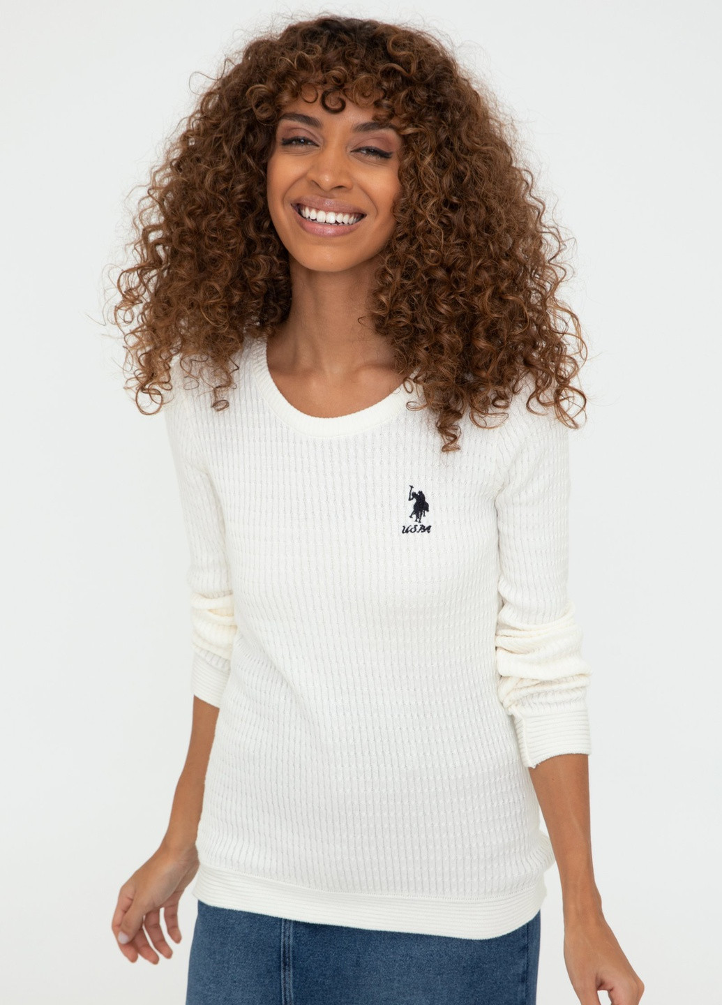 Молочний светр жіночий U.S. Polo Assn.