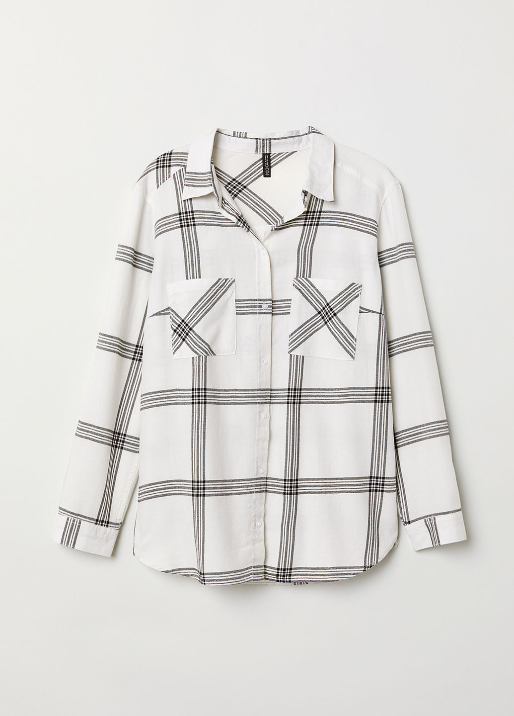 Белая кэжуал рубашка в клетку H&M