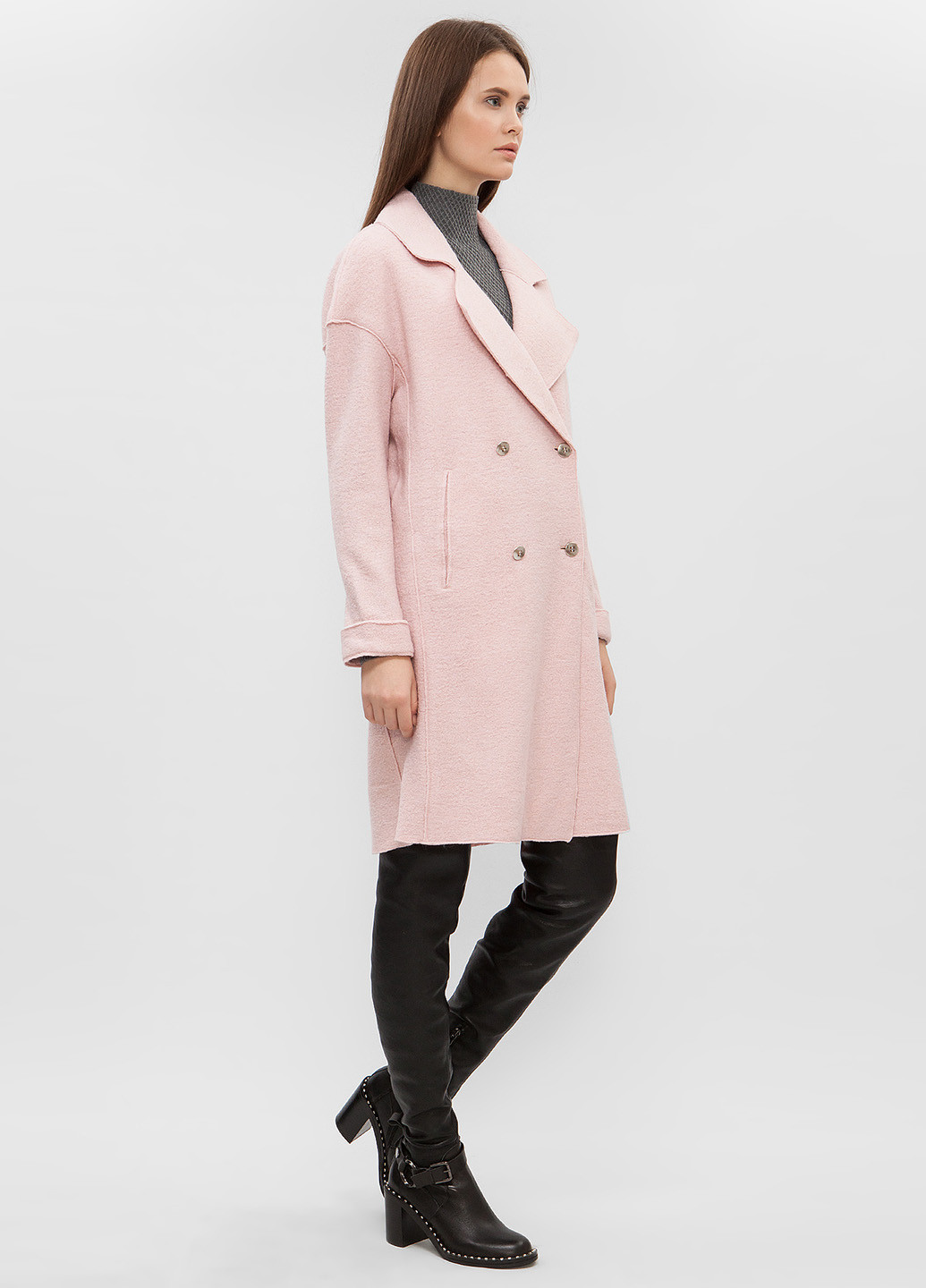 Светло-розовое демисезонное Пальто Preppy