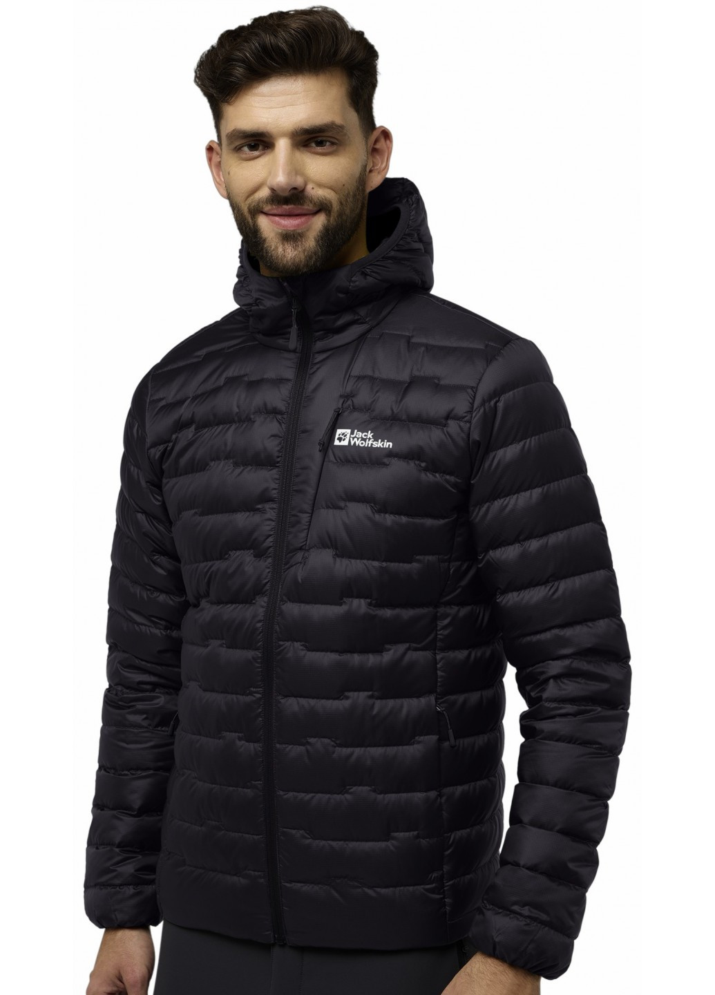 Чорний демісезонний Пуховик Jack Wolfskin