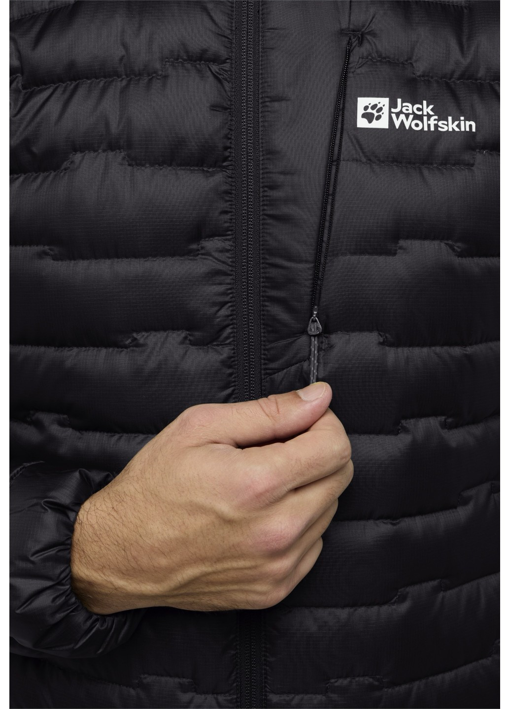 Чорний демісезонний Пуховик Jack Wolfskin