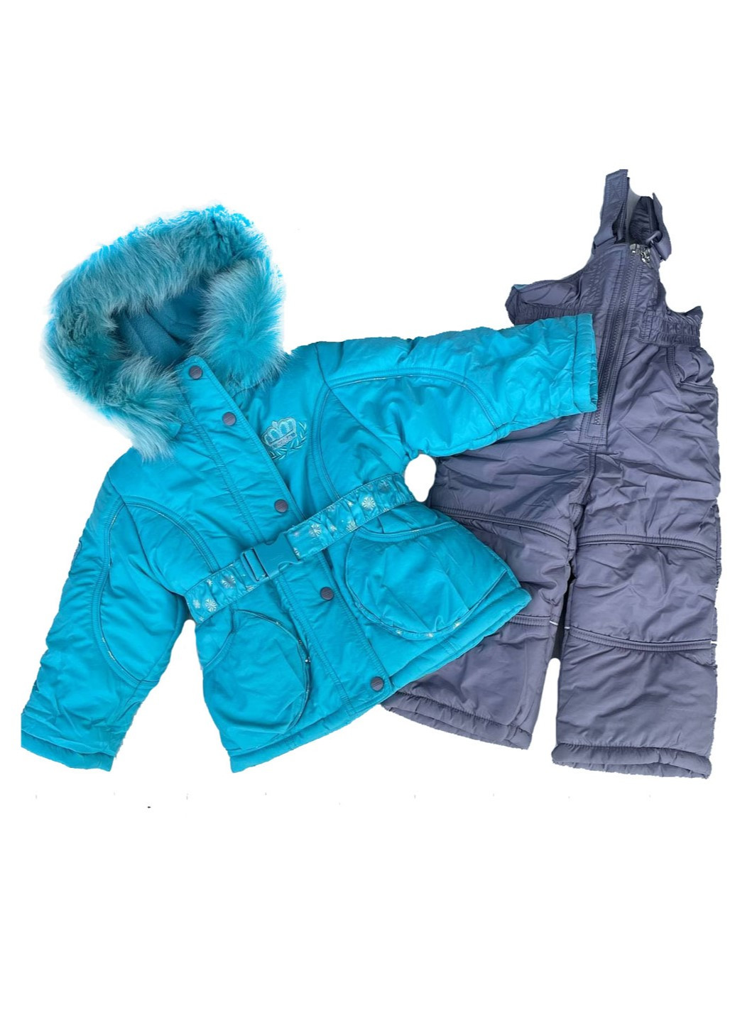 Голубой зимний костюм (куртка, жилетка, полукомбинезон) Donilo