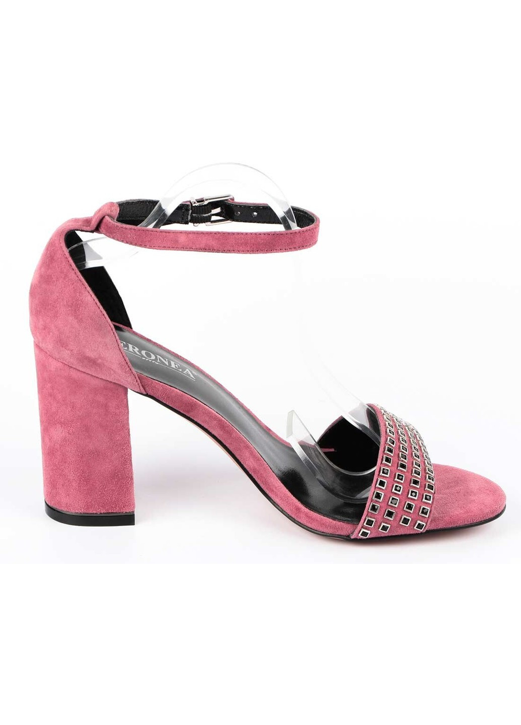 Розовые женские босоножки на каблуке 113113, розовый, 36, 2973310187496 Geronea с ремешком