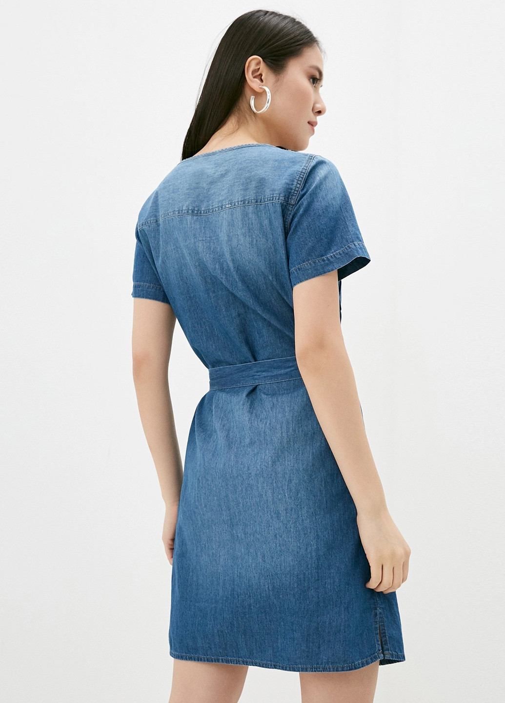 Синее кэжуал платье рубашка Jacqueline de Yong однотонное