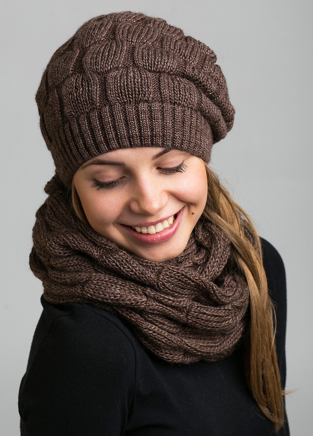 Бронзовый зимний комплект (шапка, шарф) Triko Bakh