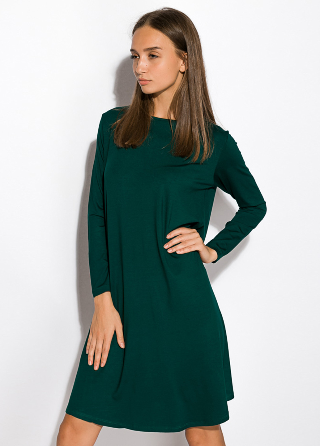 Смарагдова кежуал сукня а-силует Time of Style